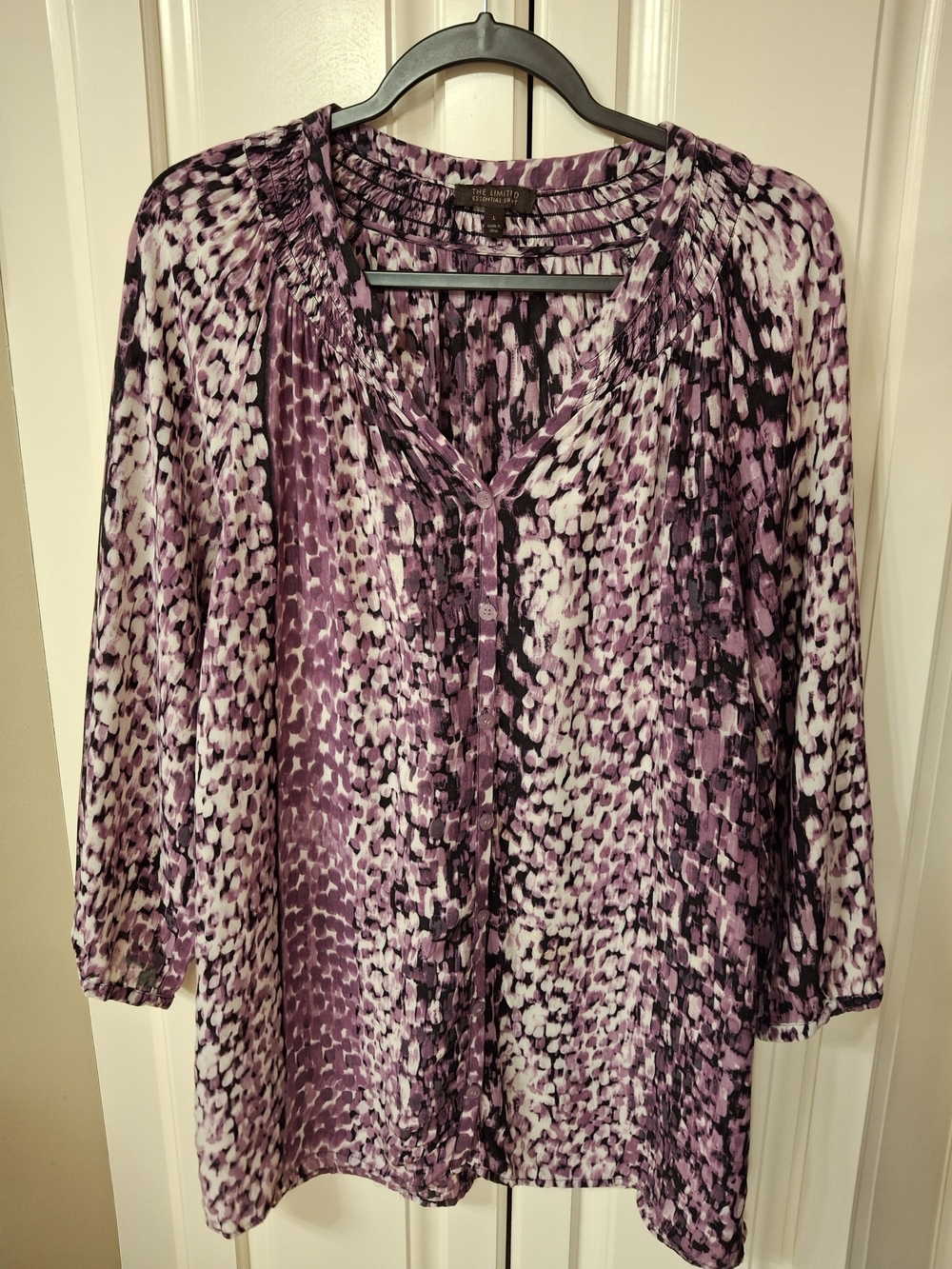 Limited Women's Purple Printed V-Neck Blouse
